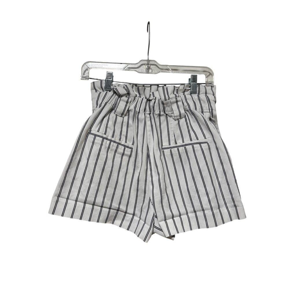 Zara White Navy Pinstripe High Waist Shorts S - Picture 8 of 9